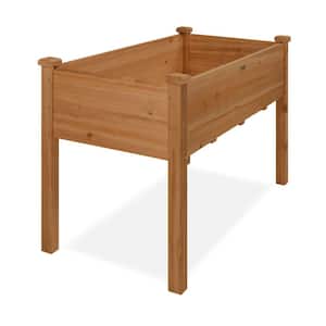 48 in. L x 23 in. W x 30 in. H Brown Wood Raised Garden Bed with Foot Caps