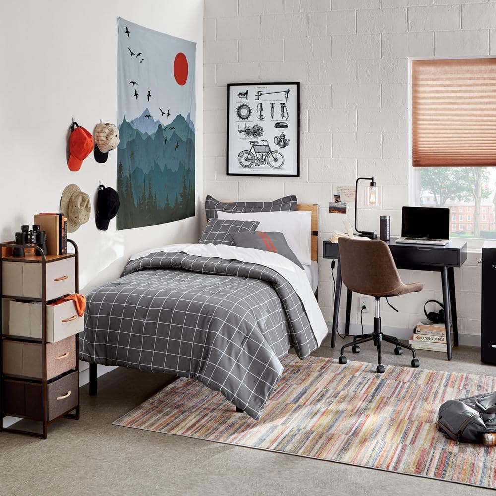Black Iron Arc Desk Lamp with Clear Glass Shade