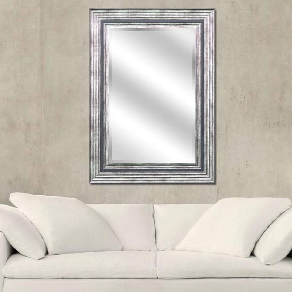 Unbranded Reflections 31 in. x 43 in. Bevel Style Odessa Silver Framed Mirror