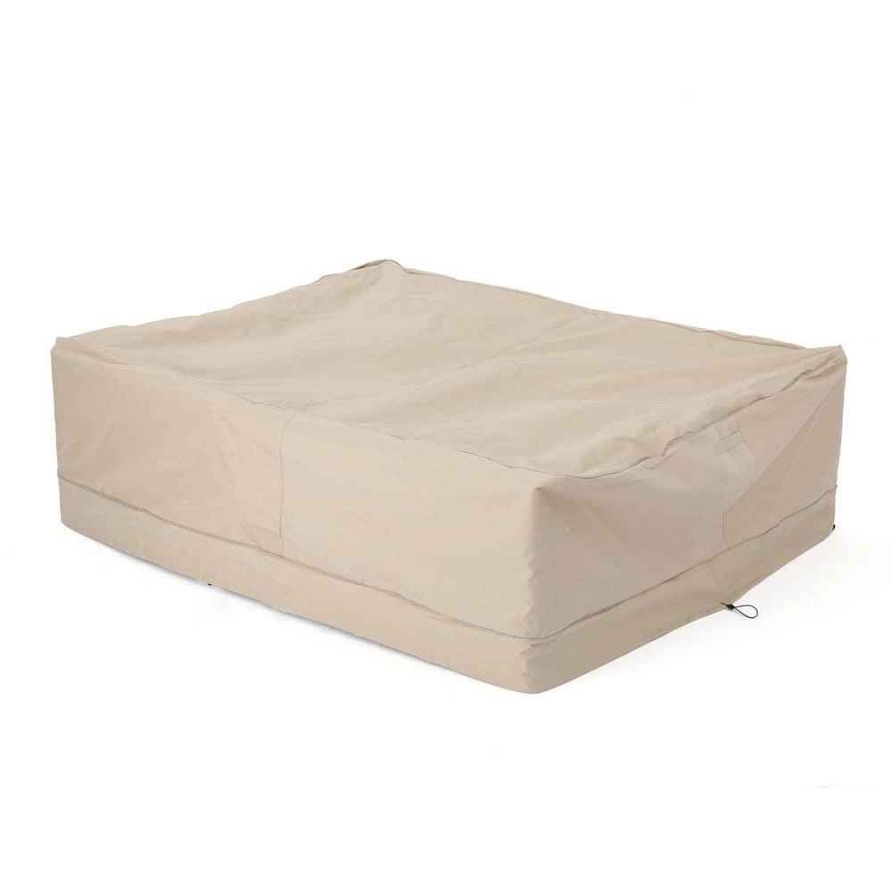 86 in. L x 65 in. W x 28 in. H Outdoor Dining Set Cover Chat Set Cover Waterproof Table and Chair Set Cover in Beige price history on PriceWatchPro
