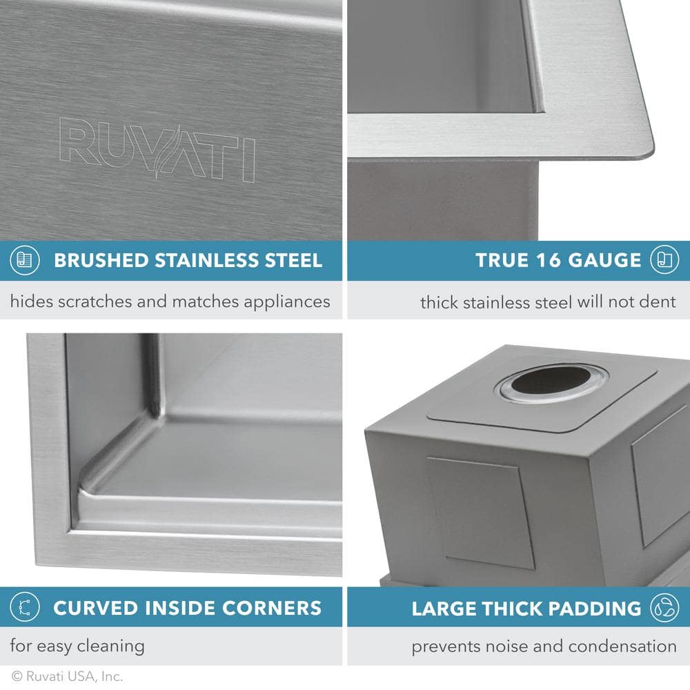 Ruvati 24-Inch Stainless Steel Workstation Kitchen Sink with Accessories