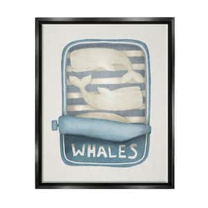 Tuna Can Design Whimsical Whales Sea Life by Leah Straatsma Floater Frame Animal Wall Art Print 31 in. x 25 in. .