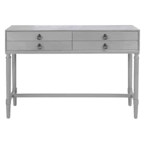 Aliyah 13 in. Distressed Gray Rectangle Wood Console Table with Drawer