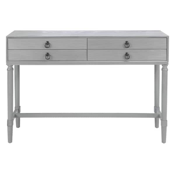SAFAVIEH Aliyah 13 in. Distressed Gray Rectangle Wood Console Table with Drawer