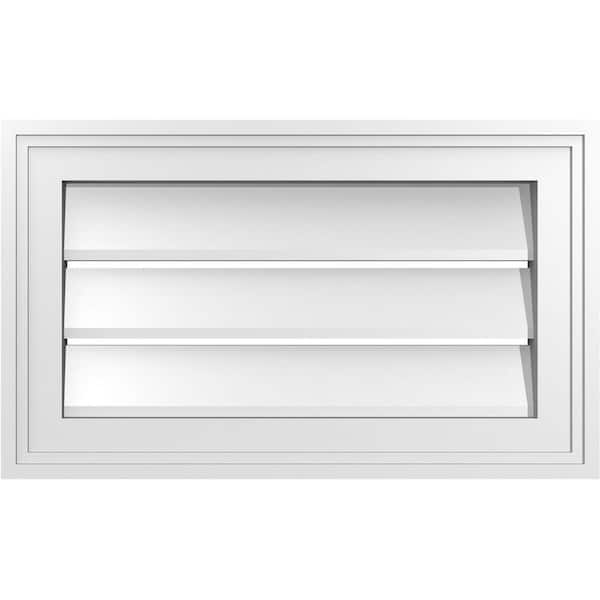Ekena Millwork 20" x 12" Vertical Surface Mount PVC Gable Vent: Functional with Brickmould Frame