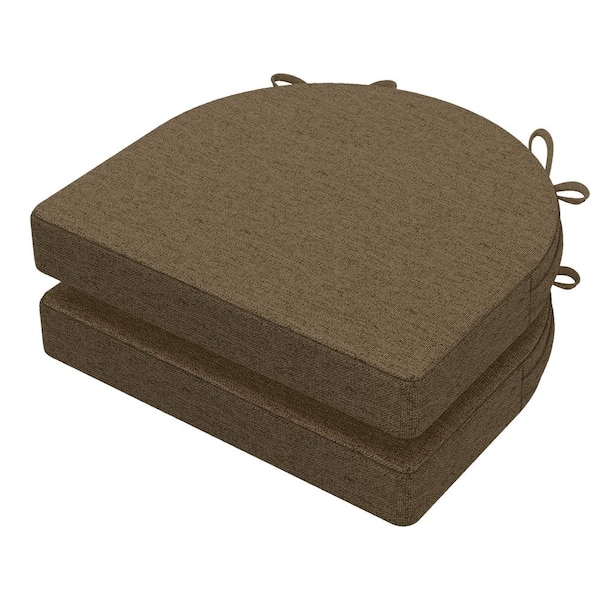 AAAAAcessories 17 in. x 16 in. Indoor U-shape Strappy Non-slip Chair Seat Cushion for Multi-scenario Setups in Taupe (2-Pack)