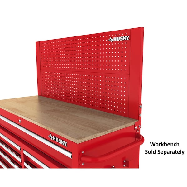 Husky 46 in. Gloss Red Steel Pegboard Attachment H46PEGBOARDRED