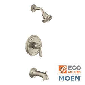 Brantford Single-Handle 1-Spray Posi-Temp Tub and Shower Faucet Trim Kit in Brushed Nickel (Valve Not Included)
