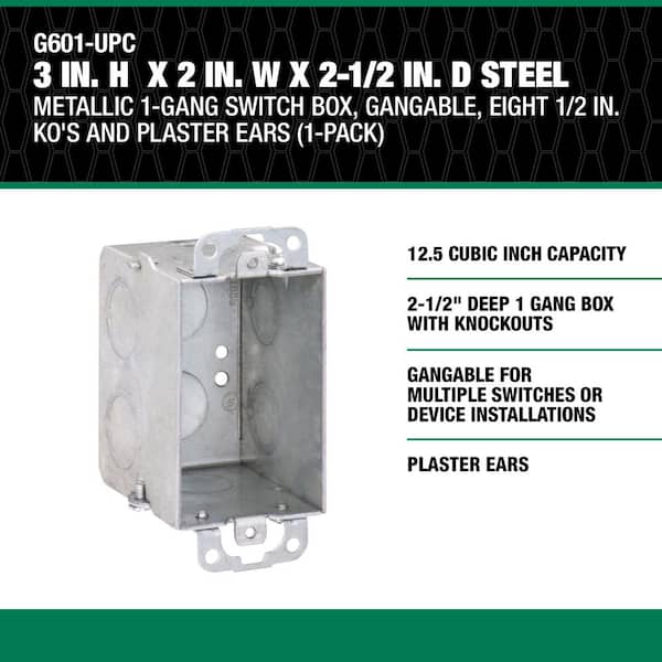 Southwire 3 in. H x 2 in. W x 2-1/4 in. D Steel Metallic 1