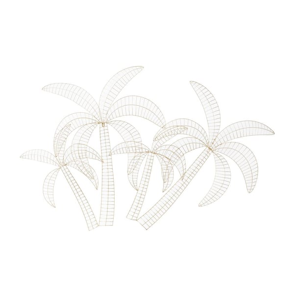 Litton Lane 60 In. x 38 In. Gold Metal Glam Wall Decor