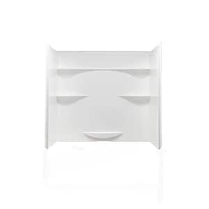 Acrylx Applied-Acrylic 30 in. x 60 in. x 55.4 in. 3-Piece Direct-to-Stud Alcove Shower Surround in White
