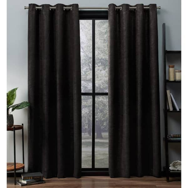 EXCLUSIVE HOME Espresso Thermal Grommet Blackout Curtain - 52 in. W x 63 in. L (Set of 2)