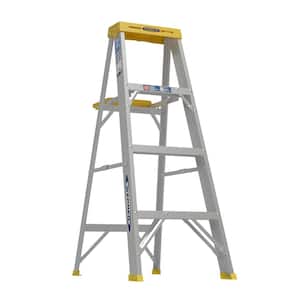 4 ft. Aluminum Step Ladder (8 ft. Reach Height) with 250 lb. Load Capacity Type I Duty Rating