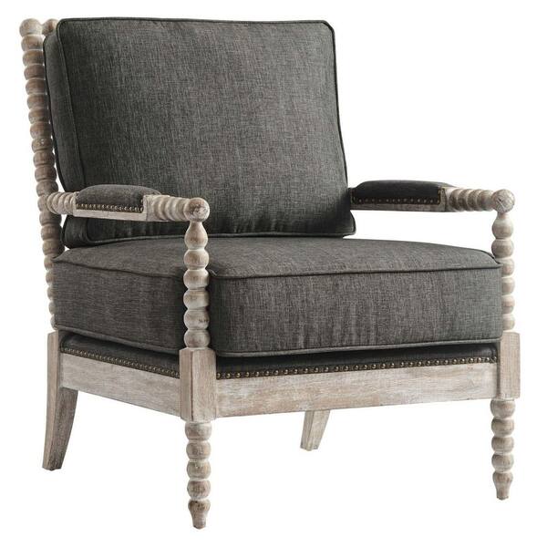 Modway Revel 29 in. Natural Gray Upholstered Fabric Arm Chair with Nailhead Trim