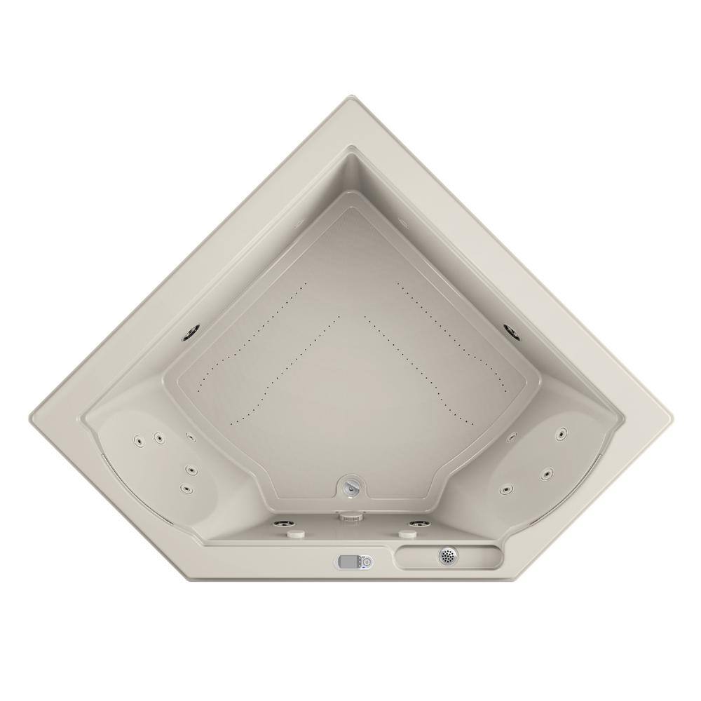 Oyster Acrylic Corner Whirlpool Bathtub with Electronic Controls