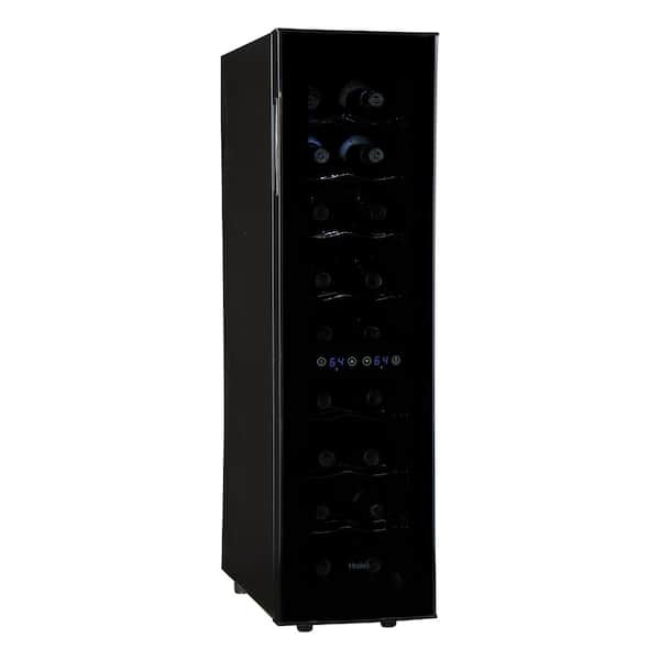 Haier 18-Bottle Dual Zone Ultra-Quiet Wine Cellar in Black