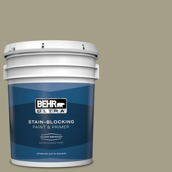 BEHR ULTRA 5 gal. #PMD-57 Fossil Stone Extra Durable Satin Enamel Interior Paint & Primer