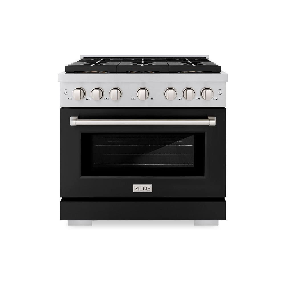 36 in. 5.2 cu. ft. Paramount Gas Range with 6-Burner DuoPro Cooktop and Convection Gas Oven with Black Matte Door price history on PriceWatchPro