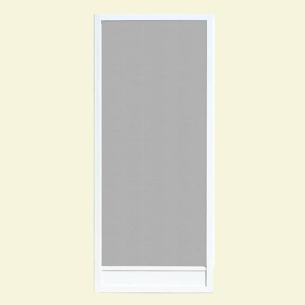 Unique Home Designs 30 in. x 80 in. Delray White Outswing Metal Hinged Screen Door