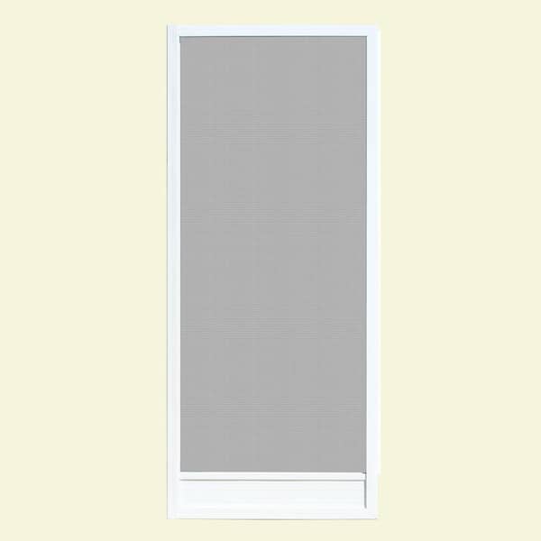 Unique Home Designs 32 in. x 80 in. Delray White Outswing Metal Hinged Screen Door
