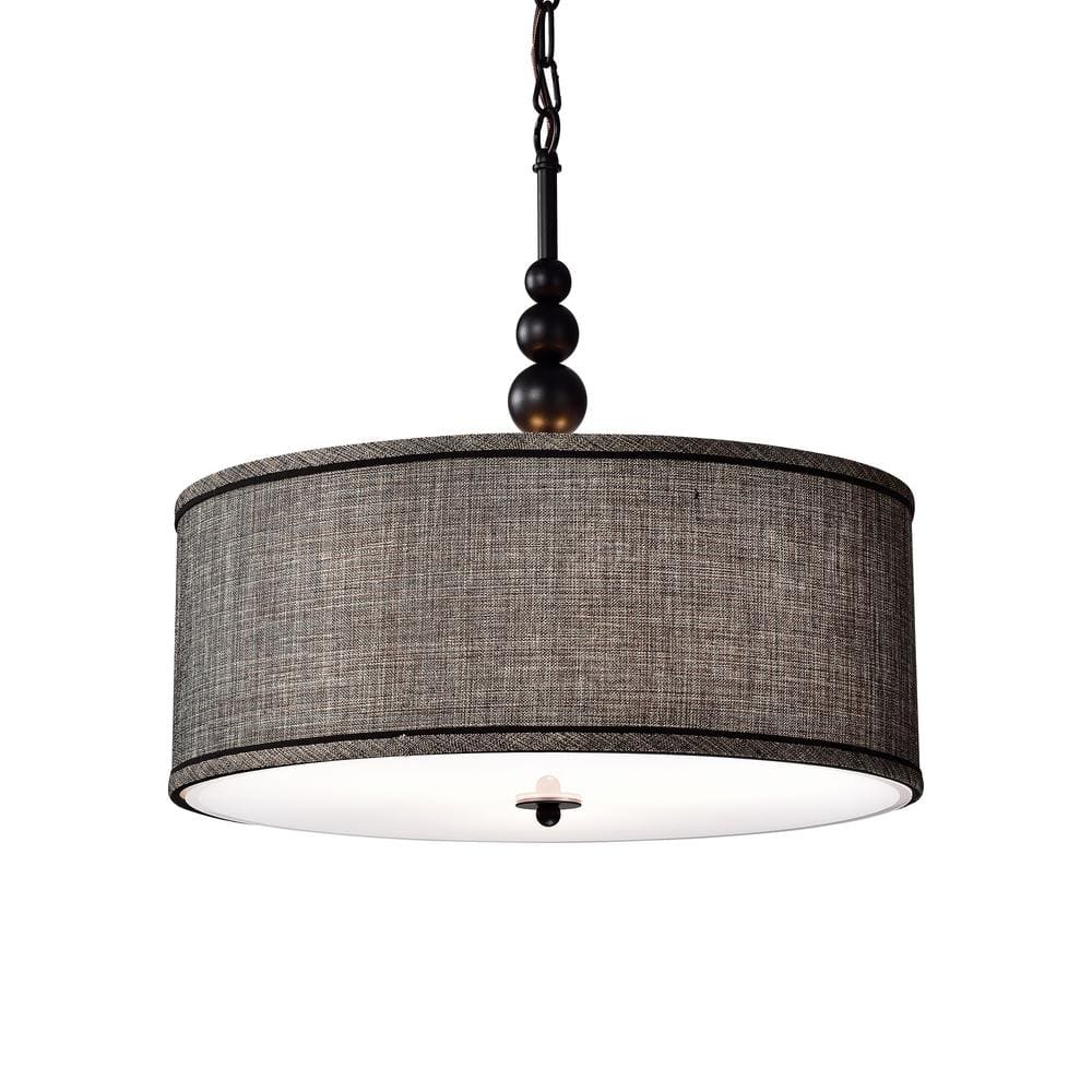 Penelope 17.7 in. 3-Light Indoor Black Pendant Lamp with Light Kit price history on PriceWatchPro
