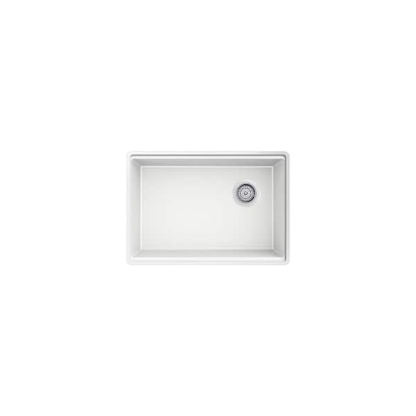 Billings Granite Composite 27 in. Undermount Single Bowl Kitchen Sink in Matte White