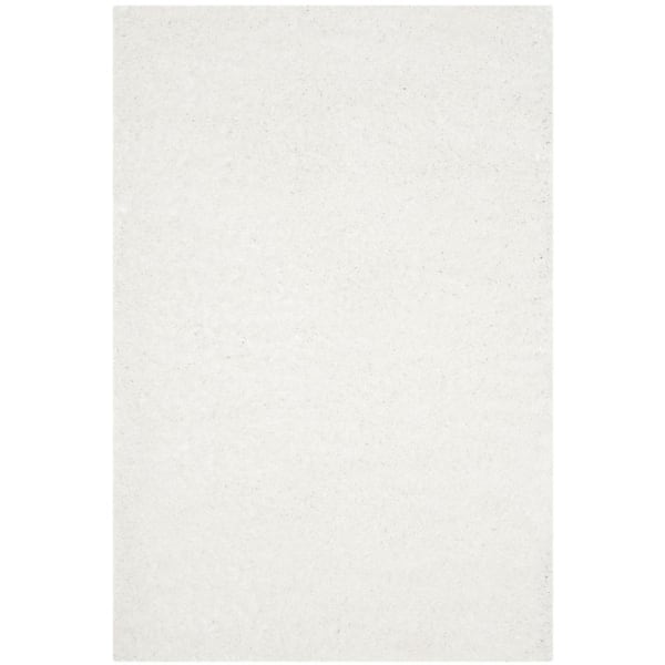 SAFAVIEH Indie Shag White 4 ft. x 6 ft. Solid Area Rug