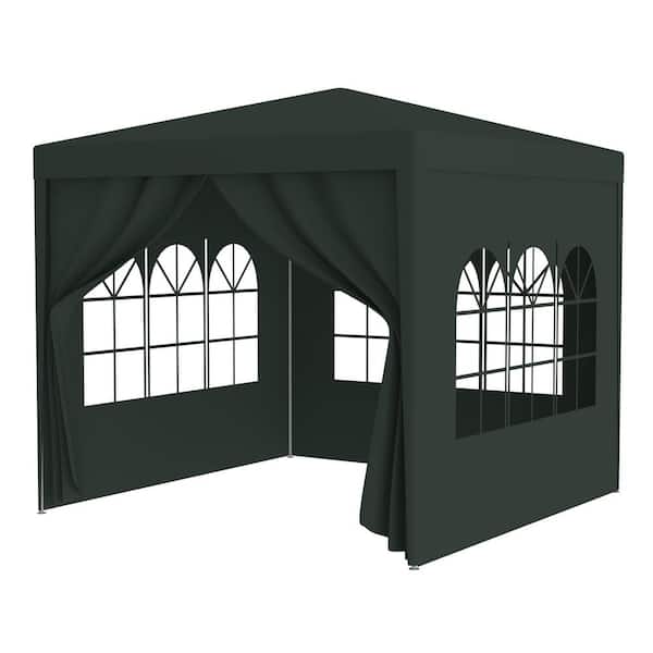 Tenleaf 10 ft. x 10 ft. Green Outdoor Canopy Tent Heavy Duty Gazebo Wedding Canopy with 4 Removable Walls