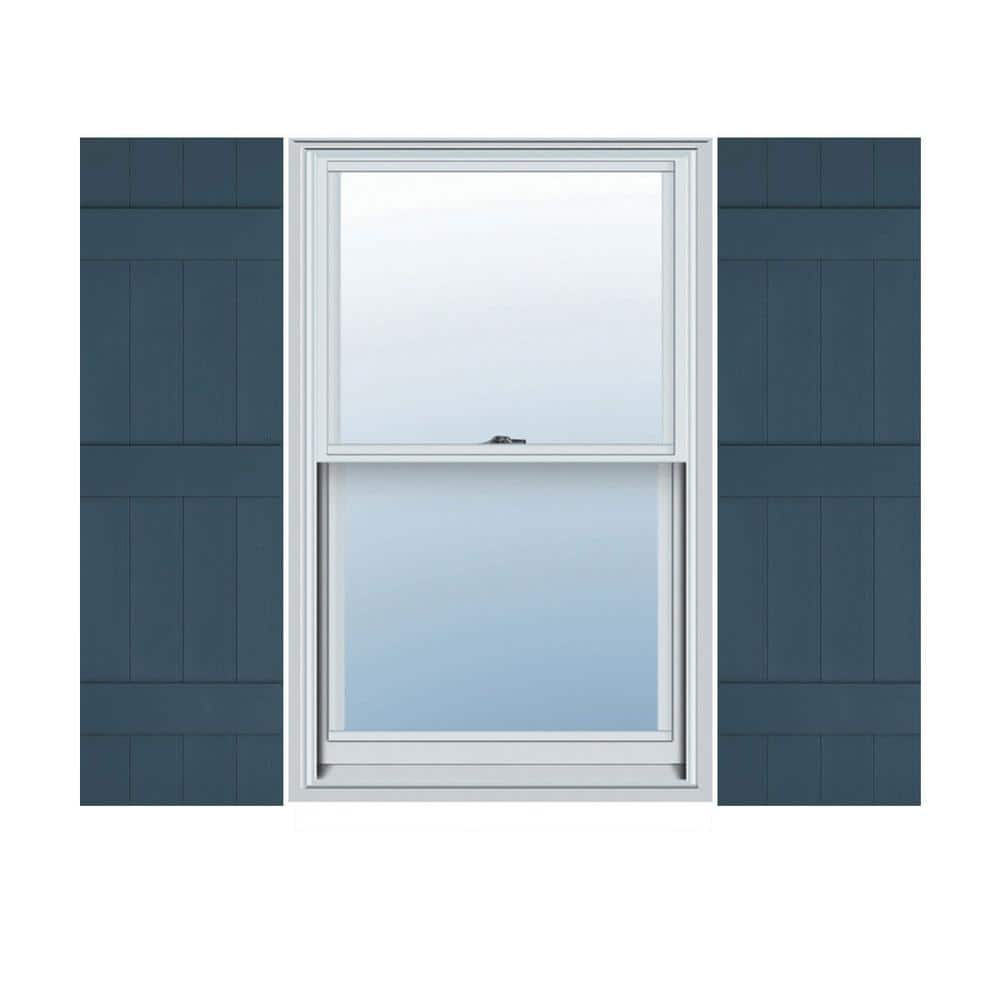14 in. x 78 in. Lifetime Vinyl Custom Four Board Joined Board and Batten Shutters Pair Classic Blue price history on PriceWatchPro