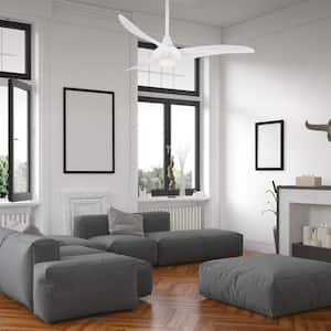Light Wave 52 in. Integrated LED Indoor White Ceiling Fan with Light with Remote Control