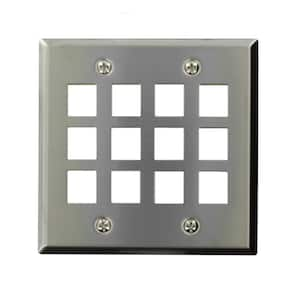 Stainless Look 2-Gang Audio/Video Wall Plate (1-Pack)