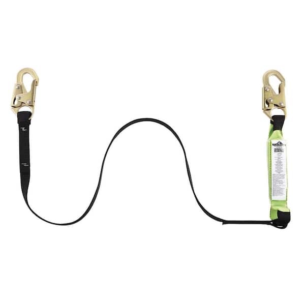 PeakWorks Weight Capacity 130 lbs. to 310 lbs. 6 ft. Shock Absorbing Lanyards Tear Pack 1 in. Webbing Single Leg Adjustable