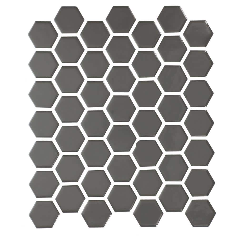Daltile Restore Charcoal 10 in. x 12 in. Glazed Ceramic Hexagon Mosaic