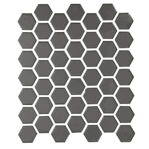 Restore Charcoal 10 in. x 12 in. Glazed Ceramic Hexagon Mosaic Tile (0.81 sq. ft./each)