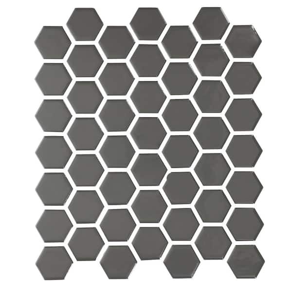 Daltile Restore Charcoal 10 in. x 12 in. Glazed Ceramic Hexagon Mosaic Tile (9.72 sq. ft./Case)