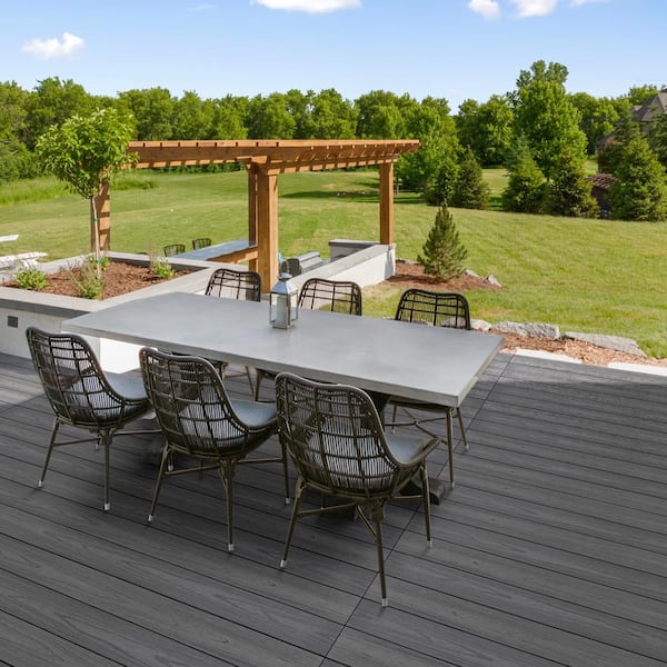 CREATIVE SURFACES 1 in. x 5.43 in. x 12 ft. Platinum Oak Composite Decking Boards (128-Pack)