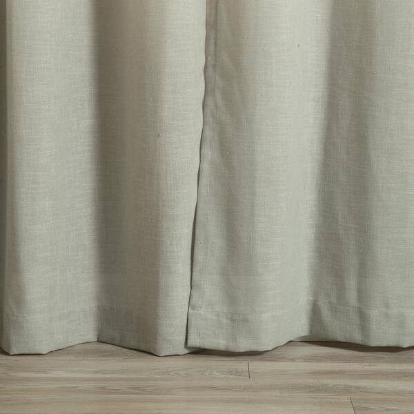 Grey Linen Linen Grommet Room Darkening Curtain - 52 in. W x 84 in