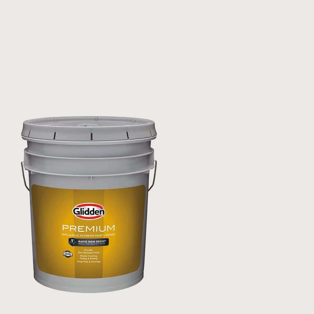 Glidden Premium 5 gal. Glacial Ice PPG1014-1 Satin Exterior Latex