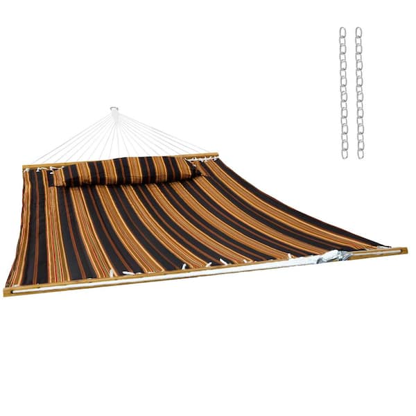 Large 2-Person Quilted Outdoor Hammock-Woodland Stripe