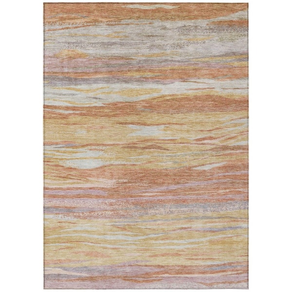 Chantille Machine Washable Indoor/Outdoor Abstract ACN1933 Salmon 3 ft. x 4 ft. Area Rug