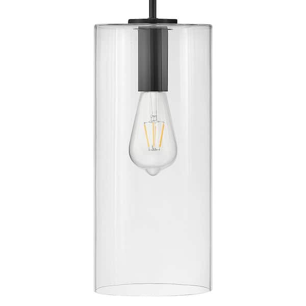 LARK - Lane Black + Clear Glass Cylindrical Pendant Light