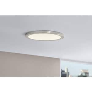 19 in. New Ultra-Low Profile Edgelit 5CCT Selectable LED Flush Mount Brushed Nickel (2-Pack)