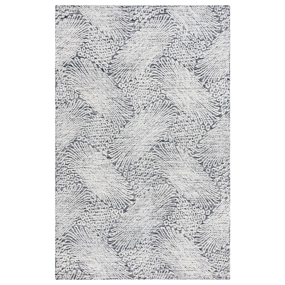 Ivory Round Tufted Handmade Wool Area Rug