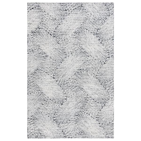 SAFAVIEH Ebony Black/Ivory 5 ft. x 8 ft. Floral Area Rug