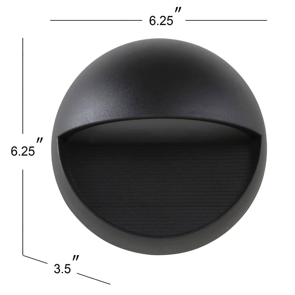 Orbe 6.25" Black Iron Outdoor LED Wall Sconce