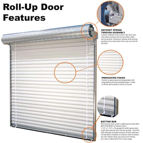 Roll-Up Collection 10 ft. x 10 ft. Non-Insulated Glossy White Garage Door without Windows