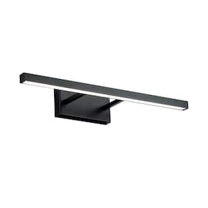 Parallax 18 in. 1-Light Black LED Vanity Light Bar with Selectable White 2700K-3000K-3500K