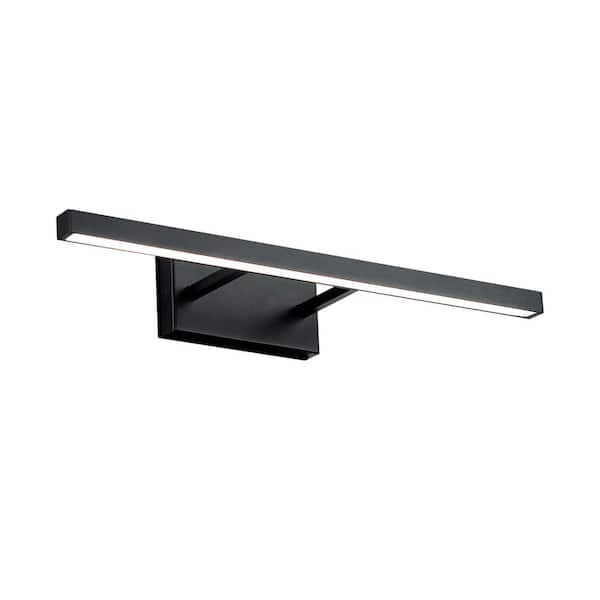 WAC Lighting Parallax 18 in. 1-Light Black LED Vanity Light Bar with Selectable White 2700K-3000K-3500K
