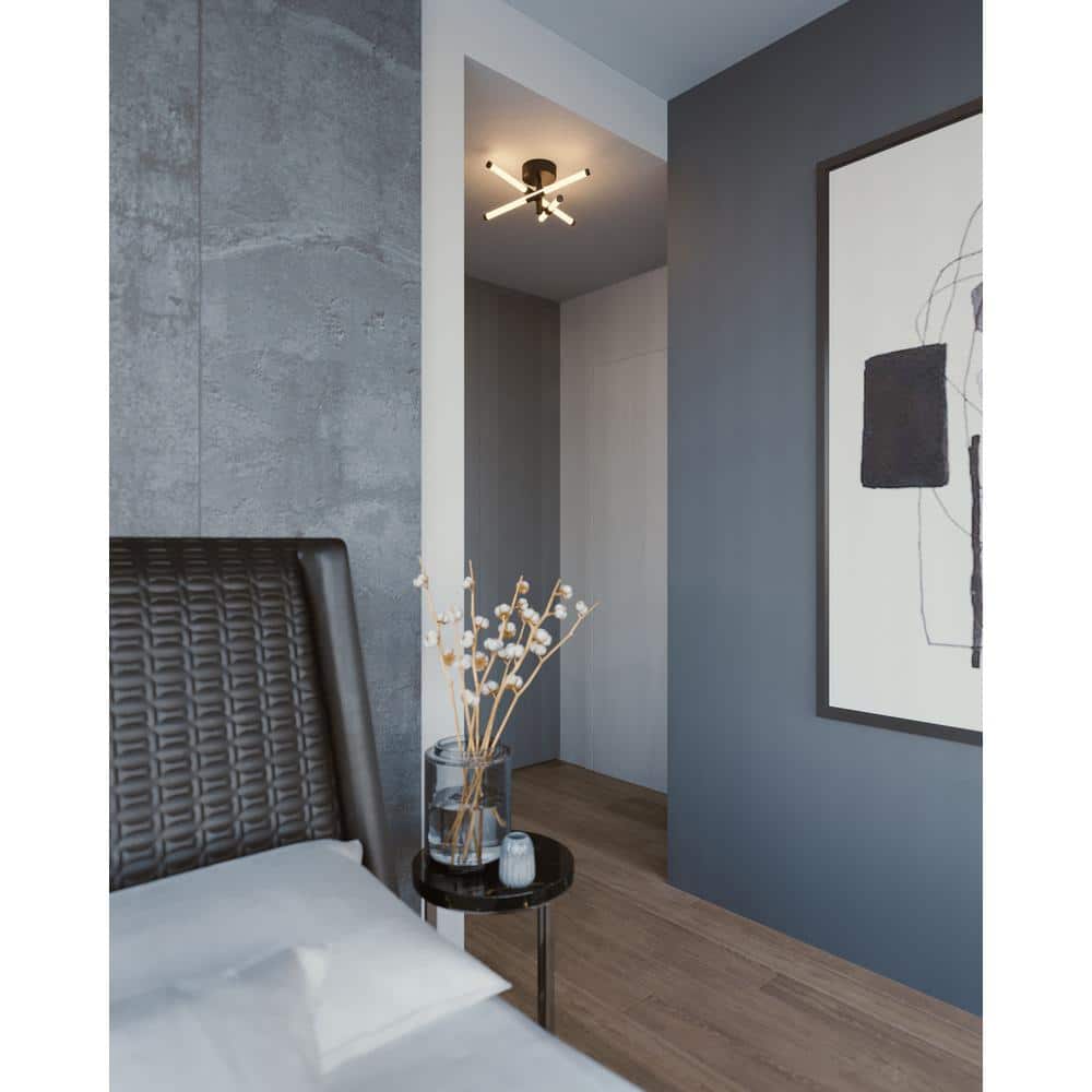 Rusnak Black Aluminum LED Semi-Flush Mount Light