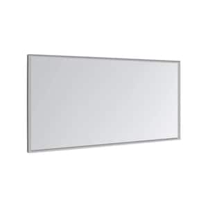 Edge 84 in. W x 32 in. H Rectangular Frameless Wall Mount Bathroom Vanity Mirror Silver, LED Lighting